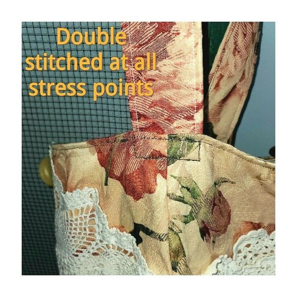 Boho Handbag Unique Gypsy Purse Hippie Bag Vintage Crochet Lace Doilies Fringe - Picture 11 of 11